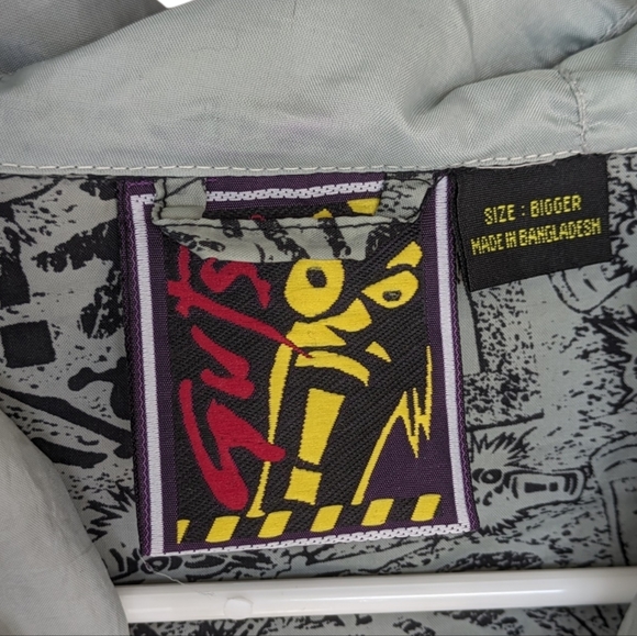 Rare 1990's GUTS Skateboard Logo Windbreaker Jacket Pullover Size "Bigger" - Picture 3 of 10